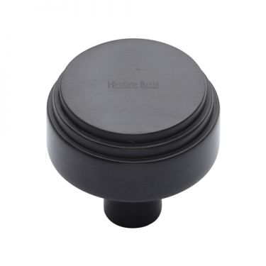 Click Here To Enlarge This Photo Of C3987 32-BKMT Heritage Brass Cabinet Knob Round Deco Design 32mm Matt Black Finish