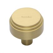 C3987 32-SB Heritage Brass Cabinet Knob Round Deco Design 32mm Satin Brass Finish