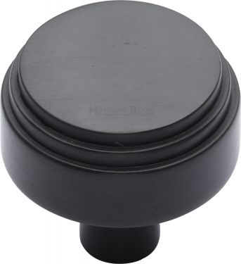 Click Here To Enlarge This Photo Of C3987 38-BKMT Heritage Brass Cabinet Knob Round Deco Design 38mm Matt Black Finish
