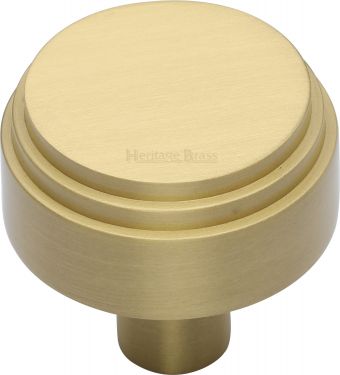 Click Here To Enlarge This Photo Of C3987 38-SB Heritage Brass Cabinet Knob Round Deco Design 38mm Satin Brass Finish