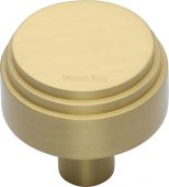 C3987 38-SB Heritage Brass Cabinet Knob Round Deco Design 38mm Satin Brass Finish