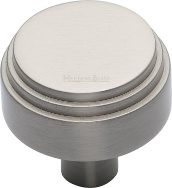 Click Here To Enlarge This Photo Of C3987 38-SN Heritage Brass Cabinet Knob Round Deco Design 38mm Satin Nickel Finish