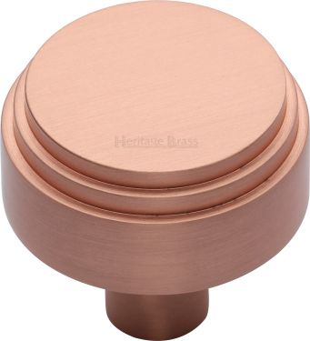 Click Here To Enlarge This Photo Of C3987 38-SRG Heritage Brass Cabinet Knob Round Deco Design 38mm Satin Rose Gold Finish