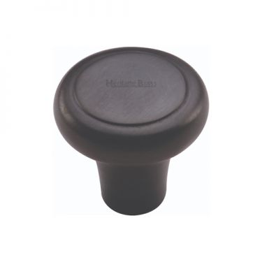 Click Here To Enlarge This Photo Of C3990 38-BKMT Heritage Brass Cabinet Knob Round Edge Design 38mm Matt Black Finish