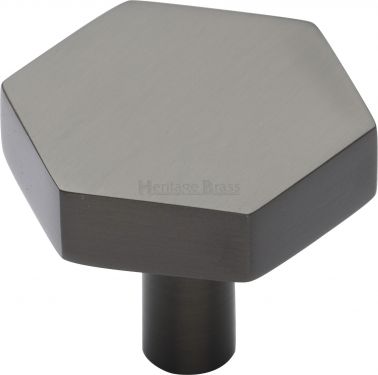 Click Here To Enlarge This Photo Of C4344 32-MB Heritage Brass Cabinet Knob Hexagon Design 32mm Matt Bronze Finish