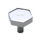 C4344 32-PC Heritage Brass Cabinet Knob Hexagon Design 32mm Polished Chrome Finish