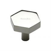 C4344 32-PNF Heritage Brass Cabinet Knob Hexagon Design 32mm Polished Nickel Finish