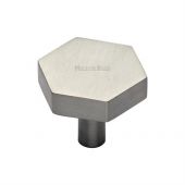 C4344 32-SN Heritage Brass Cabinet Knob Hexagon Design 32mm Satin Nickel Finish