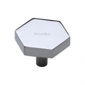 C4344 38-PC Heritage Brass Cabinet Knob Hexagon Design 38mm Polished Chrome Finish