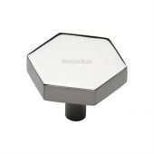 C4344 38-PNF Heritage Brass Cabinet Knob Hexagon Design 38mm Polished Nickel Finish