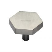 C4344 38-SN Heritage Brass Cabinet Knob Hexagon Design 38mm Satin Nickel Finish