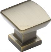 C4382 25-AT Heritage Brass Cabinet Knob Plinth Design with Base 25mm Antique Brass Finish