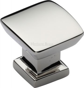 Click Here To Enlarge This Photo Of C4382 25-PNF Heritage Brass Cabinet Knob Plinth Design with Base 25mm Polished Nickel Finish