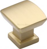 C4382 25-SB Heritage Brass Cabinet Knob Plinth Design with Base 25mm Satin Brass Finish