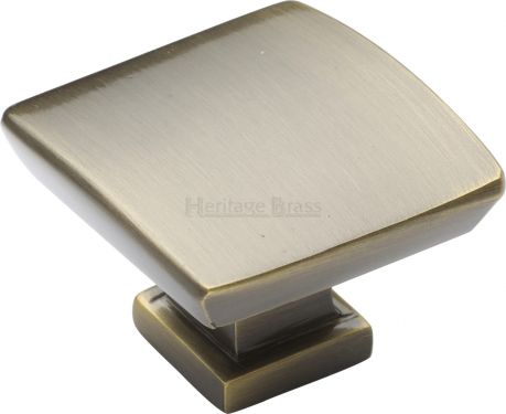 Click Here To Enlarge This Photo Of C4382 35-AT Heritage Brass Cabinet Knob Plinth Design with Base 35mm Antique Brass Finish