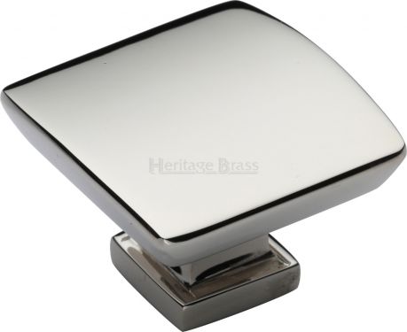 Click Here To Enlarge This Photo Of C4382 35-PNF Heritage Brass Cabinet Knob Plinth Design with Base 35mm Polished Nickel Finish