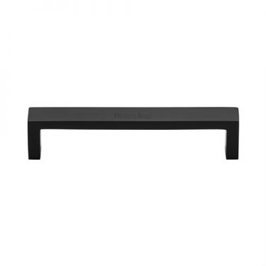 Click Here To Enlarge This Photo Of C4520 128-BKMT Heritage Brass Cabinet Pull Wide Metro Design 128mm ctc Matt Black Finish