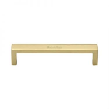 Click Here To Enlarge This Photo Of C4520 128-PB Heritage Brass Cabinet Pull Wide Metro Design 128mm ctc Polished Brass Finish