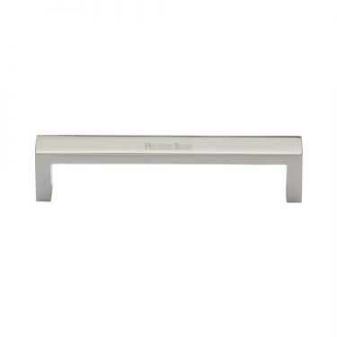 Click Here To Enlarge This Photo Of C4520 128-PNF Heritage Brass Cabinet Pull Wide Metro Design 128mm ctc Polished Nickel Finish