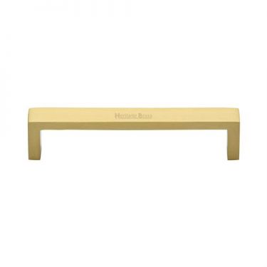 Click Here To Enlarge This Photo Of C4520 128-SB Heritage Brass Cabinet Pull Wide Metro Design 128mm ctc Satin Brass Finish