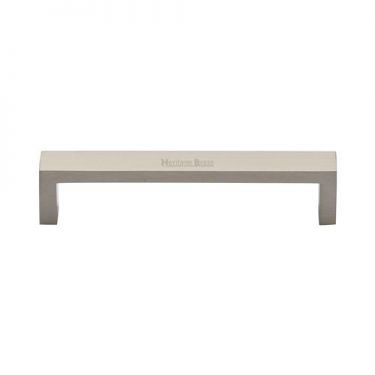 Click Here To Enlarge This Photo Of C4520 128-SN Heritage Brass Cabinet Pull Wide Metro Design 128mm ctc Satin Nickel Finish