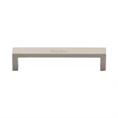 C4520 128-SN Heritage Brass Cabinet Pull Wide Metro Design 128mm ctc Satin Nickel Finish
