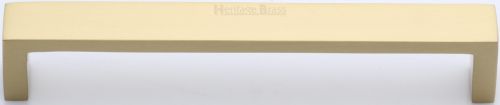Click Here To Enlarge This Photo Of C4520 160-SB Heritage Brass Cabinet Pull Wide Metro Design 160mm ctc Satin Brass Finish