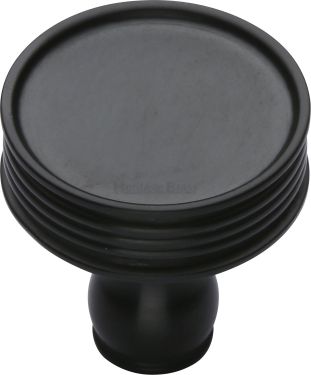 Click Here To Enlarge This Photo Of C4547-BKMT Heritage Brass Cabinet Knob Venetian Design 32mm Matt Black Finish