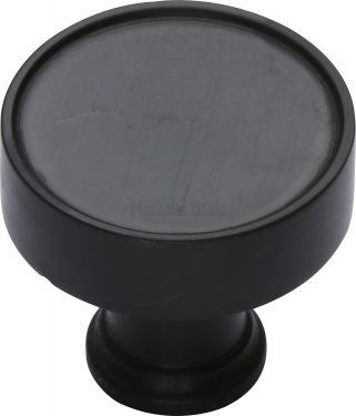 Click Here To Enlarge This Photo Of C4549-BKMT Heritage Brass Cabinet Knob Florence Design 32mm Matt Black Finish