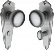 BR1830-SC Heritage Brass Mortice Knob on Bathroom Plate Broadway Design Satin Chrome Finish