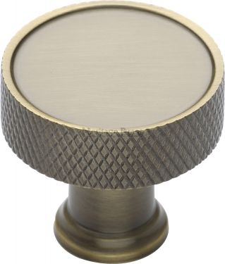 Click Here To Enlarge This Photo Of C4648 32-AT Heritage Brass Cabinet Knob Florence Knurled Design 32mm Antique Brass Finish