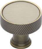 C4648 32-AT Heritage Brass Cabinet Knob Florence Knurled Design 32mm Antique Brass Finish