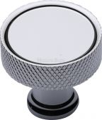 C4648 32-PC Heritage Brass Cabinet Knob Florence Knurled Design 32mm Polished Chrome Finish