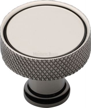 Click Here To Enlarge This Photo Of C4648 32-PNF Heritage Brass Cabinet Knob Florence Knurled Design 32mm Polished Nickel Finish