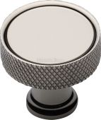 C4648 32-PNF Heritage Brass Cabinet Knob Florence Knurled Design 32mm Polished Nickel Finish