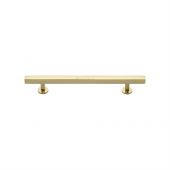 C4760 160-PB Heritage Brass Cabinet Pull Square Design with Footings 160mm ctc Polished Brass Finish