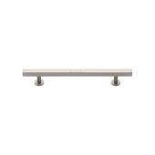 C4760 160-SN Heritage Brass Cabinet Pull Square Design with Footings 160mm ctc Satin Nickel Finish