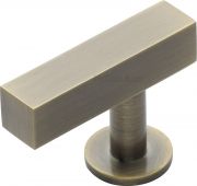 C4760 44-AT Heritage Brass Cabinet Knob Offset Square Design 44mm Antique Brass Finish