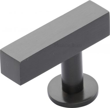 Click Here To Enlarge This Photo Of C4760 44-MB Heritage Brass Cabinet Knob Offset Square Design 44mm Matt Bronze Finish