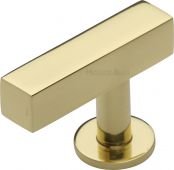 C4760 44-PB Heritage Brass Cabinet Knob Offset Square Design 44mm Polished Brass Finish