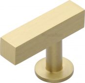 C4760 44-SB Heritage Brass Cabinet Knob Offset Square Design 44mm Satin Brass Finish