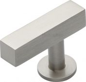 C4760 44-SN Heritage Brass Cabinet Knob Offset Square Design 44mm Satin Nickel Finish