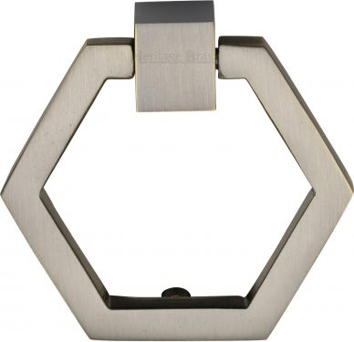 Click Here To Enlarge This Photo Of C6334-AT Heritage Brass Cabinet Drop Pull Hexagon Design 51mm Antique Brass Finish