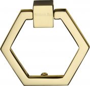 C6334-PB Heritage Brass Cabinet Drop Pull Hexagon Design 51mm Polished Brass Finish