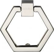 C6334-PNF Heritage Brass Cabinet Drop Pull Hexagon Design 51mm Polished Nickel Finish
