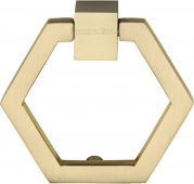 C6334-SB Heritage Brass Cabinet Drop Pull Hexagon Design 51mm Satin Brass Finish