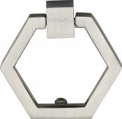 C6334-SN Heritage Brass Cabinet Drop Pull Hexagon Design 51mm Satin Nickel Finish