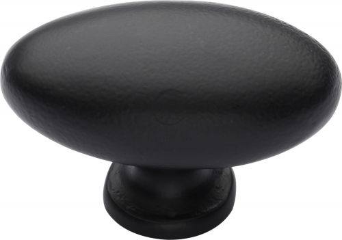 Click Here To Enlarge This Photo Of FB118 50 M.Marcus Black Iron Rustic Cabinet Knob Oval Design 50mm