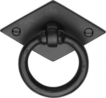 Click Here To Enlarge This Photo Of FB6301 M.Marcus Black Iron Rustic Diamond Cabinet Ring Drop Pull