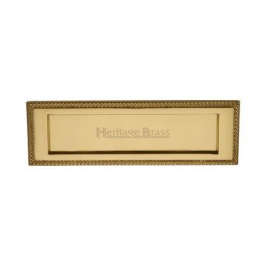 Click Here To Enlarge This Photo Of G220-10-PB Heritage Brass Georgian Rope Letterplate 10" x 3" Polished Brass Finish